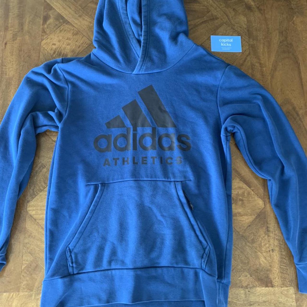 Adidas Athletics Hoodie Blue size small Worn... - Depop