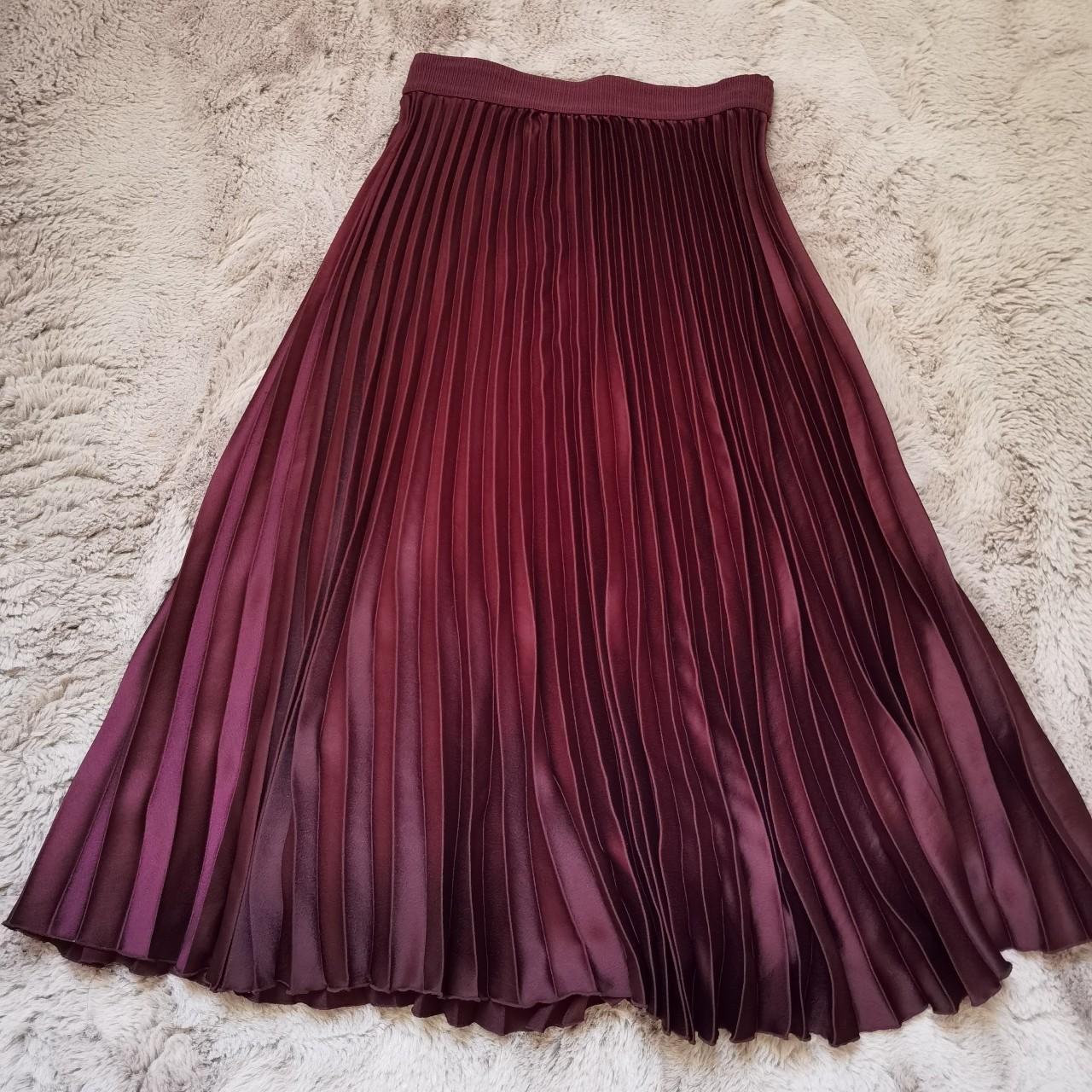 Burgundy pleated skirt from H M. Sort of just