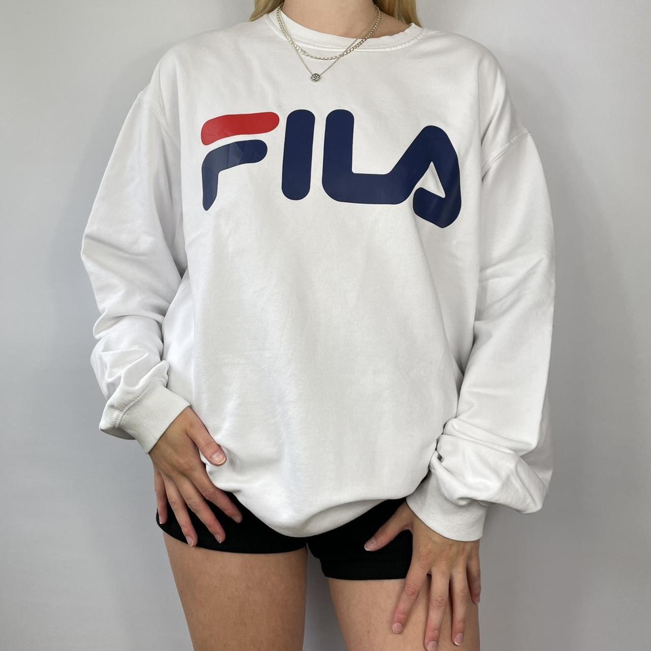 Fila white hotsell sweatshirt womens