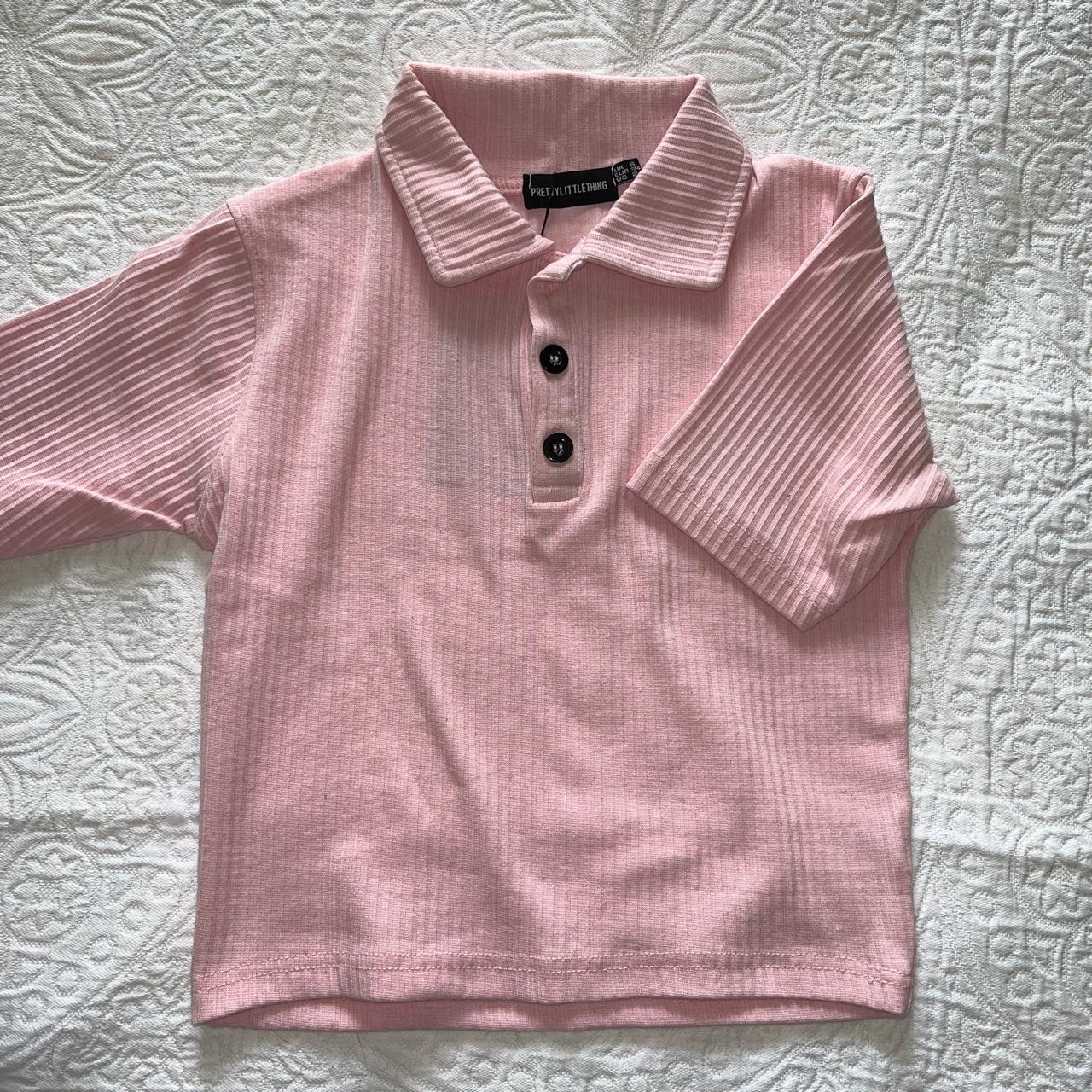 baby pink collared/polo top from prettylittlething —... Depop