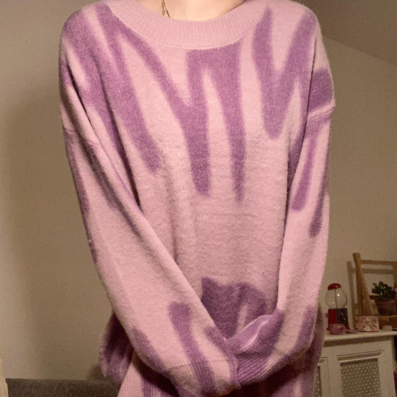 Verge girl oversized purple sweater Spray painted... Depop