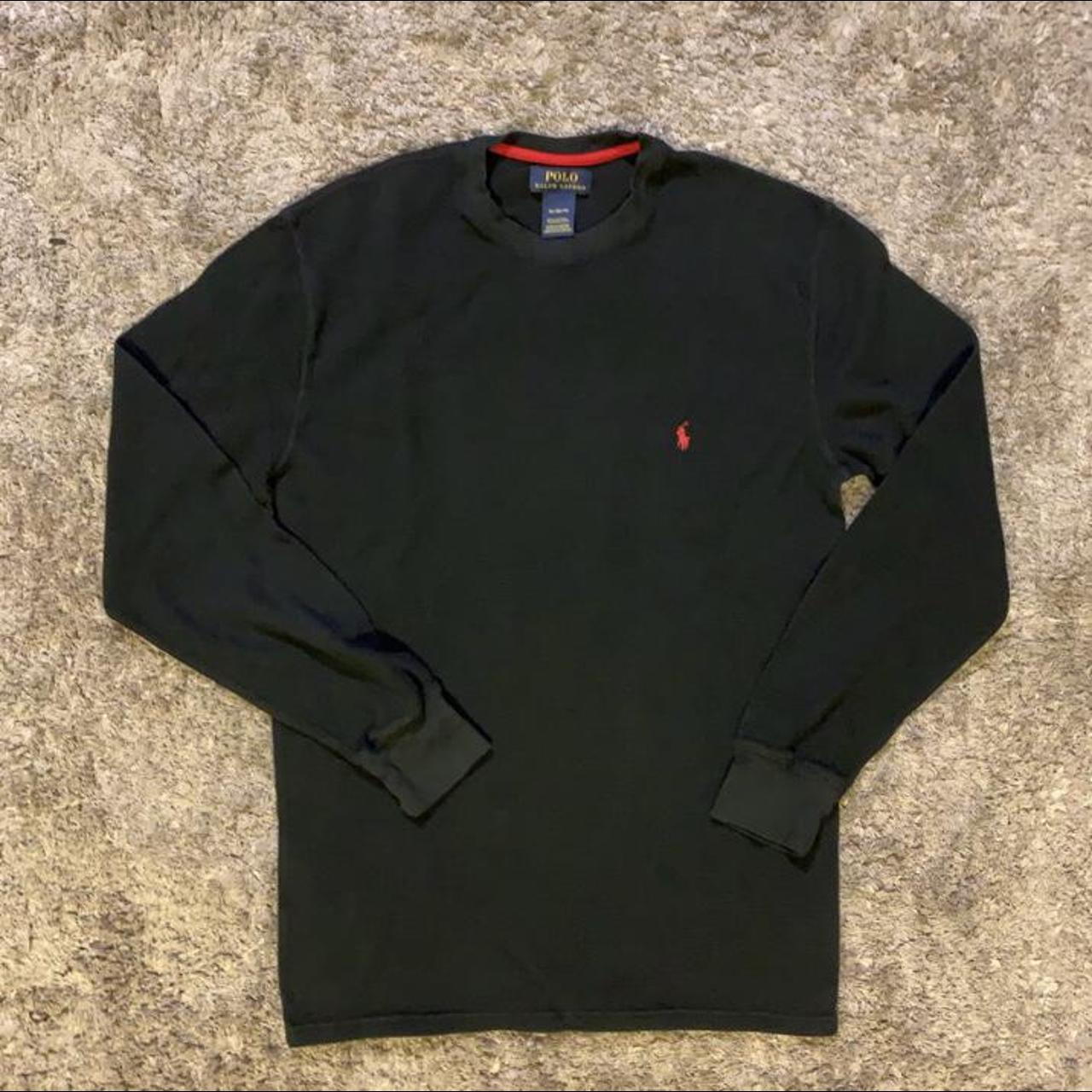 Polo Ralph Lauren thermal waffle long sleeve black... - Depop