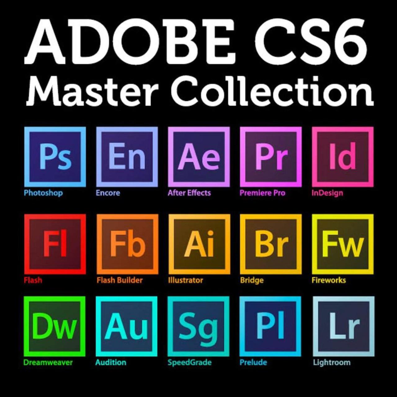 Adobe CS6 Windows Master Collection Full complete - Depop