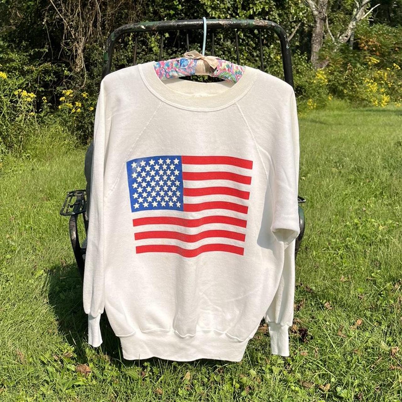 Women's Red and White Sweatshirt | Depop