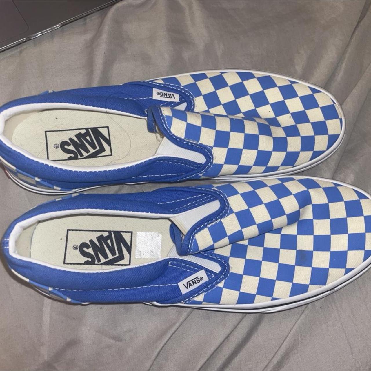 Ocean blue checkerboard vans size 9 in womens