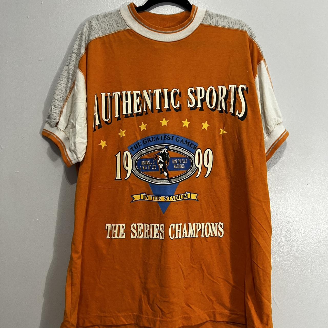 Vintage Nike baseball jersey in orange. From 1999. - Depop