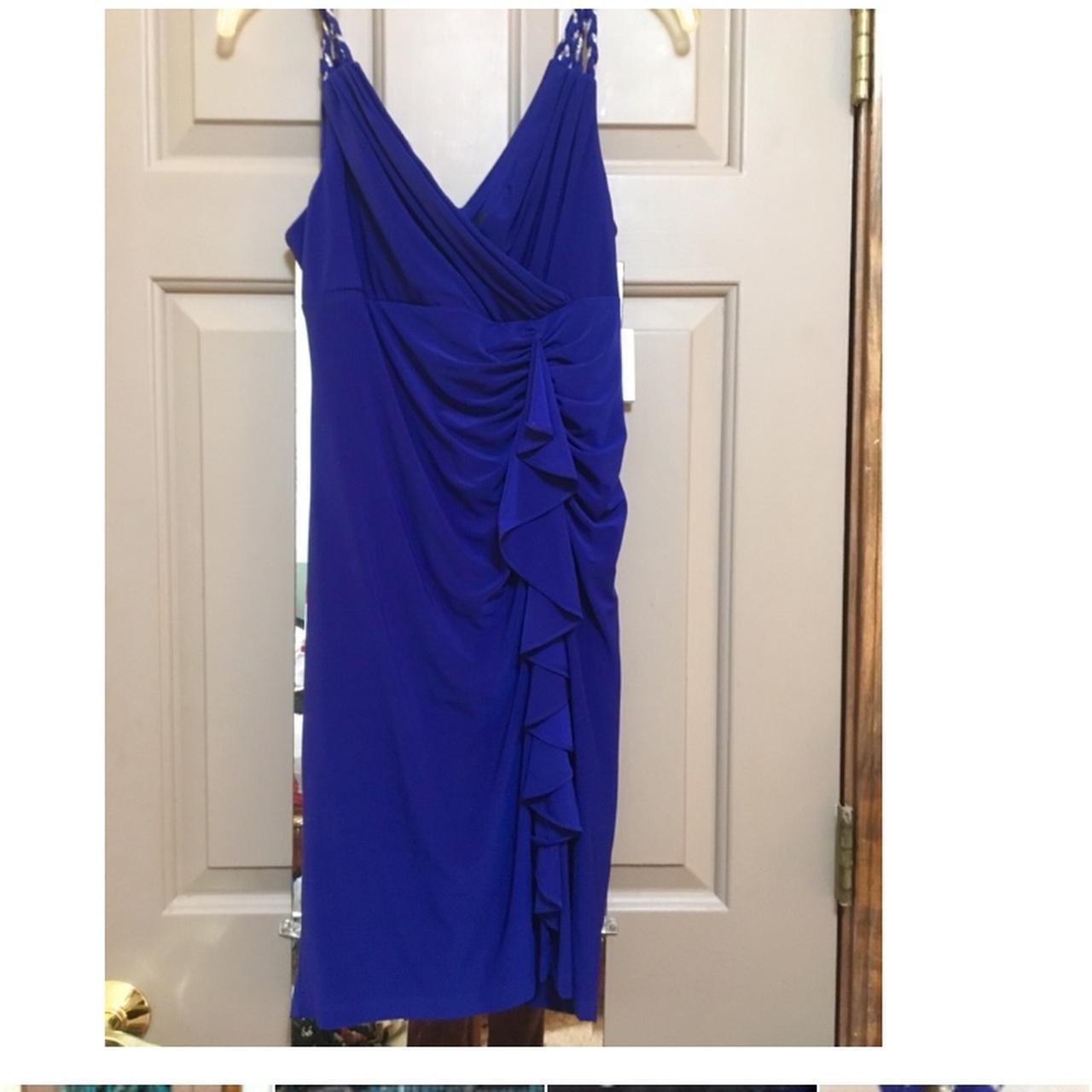 Blue/ Purple Y2K evening dress Ruffles/ripple... - Depop