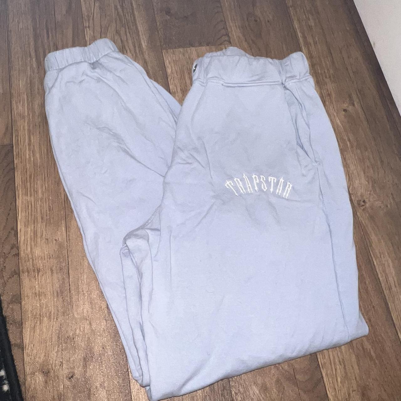 Trapstar powder/baby blue joggers as seen on Maya... - Depop