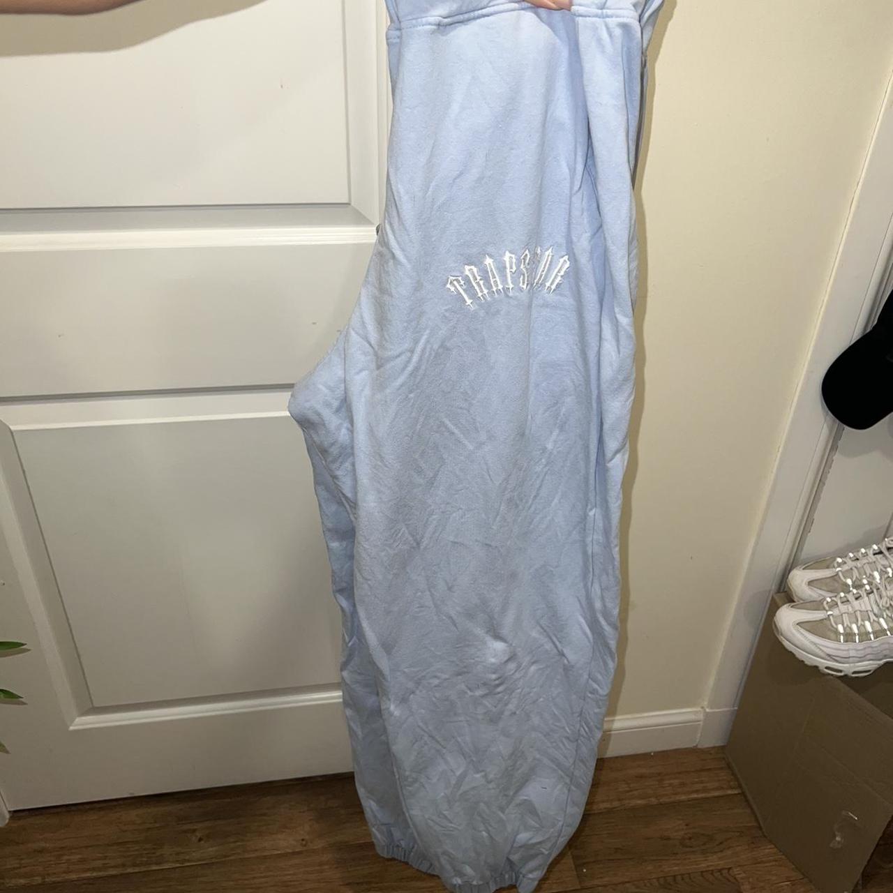 Trapstar powder/baby blue joggers as seen on Maya... - Depop