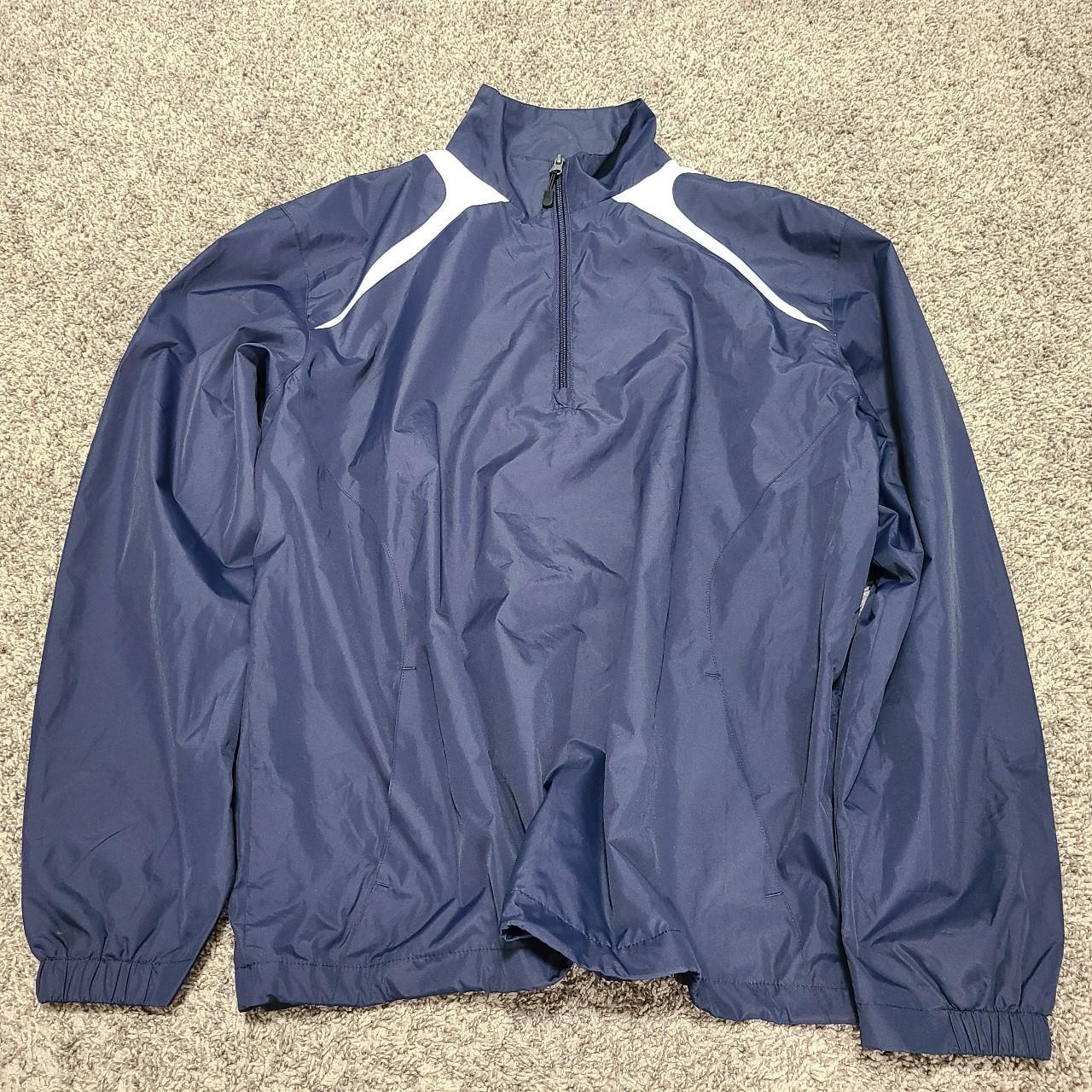 Men's Navy and White Jacket | Depop