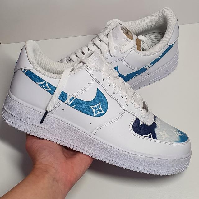 Cotton Candy Air Force Blue And Pink Swoosh Custom Air - Main Image