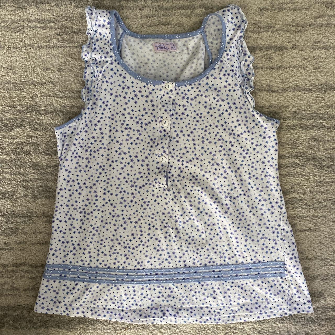 beautiful baby doll flowy shirt with a lavender... - Depop
