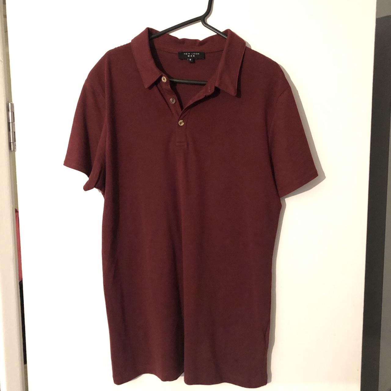 Men’s New Look Polo Shirt In Burgundy Only Worn A... Depop