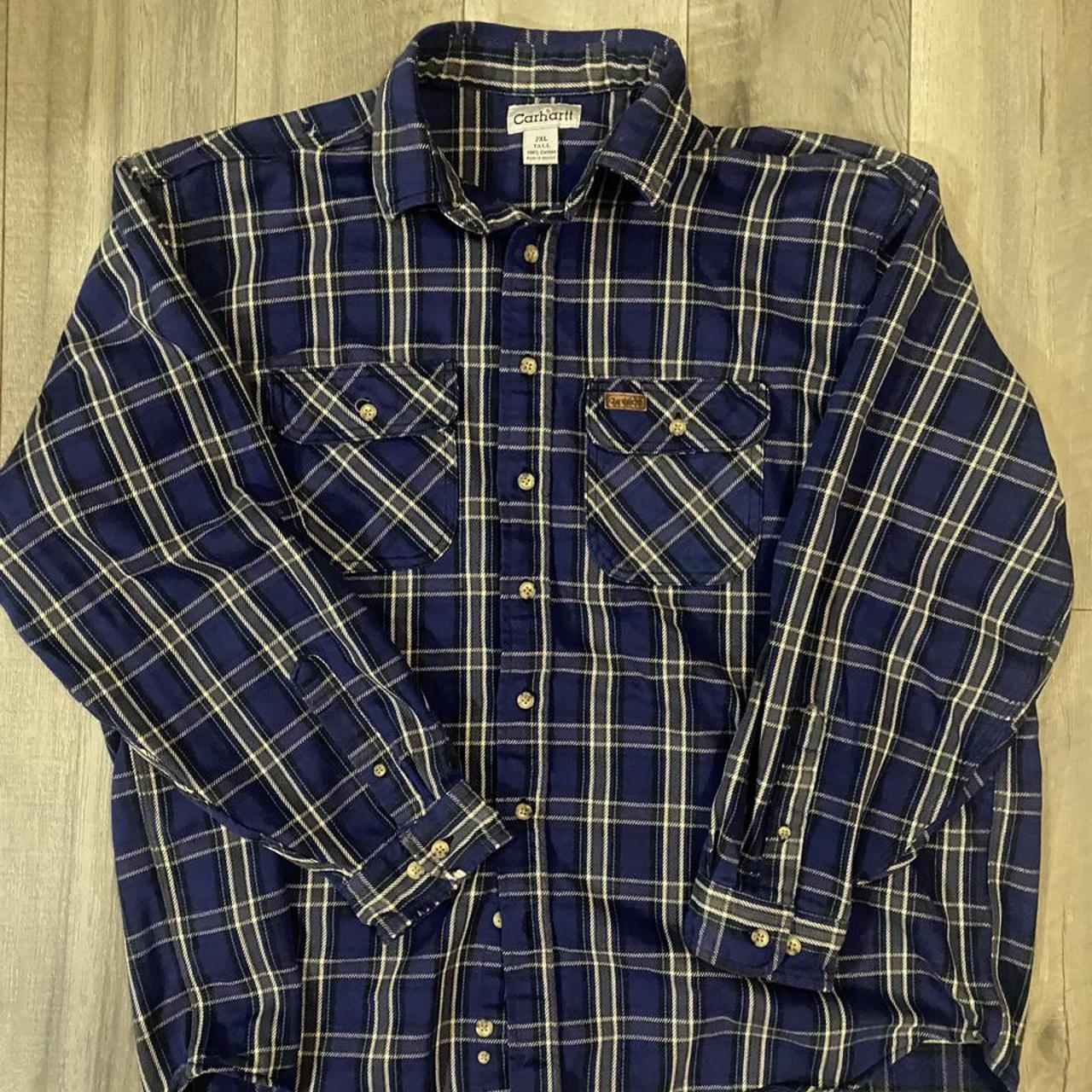 Vintage Carhartt Thick Flannel size 2XL... - Depop