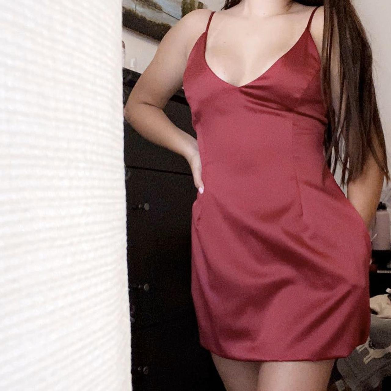 burgundy silk dress laura s boutique selena. Depop