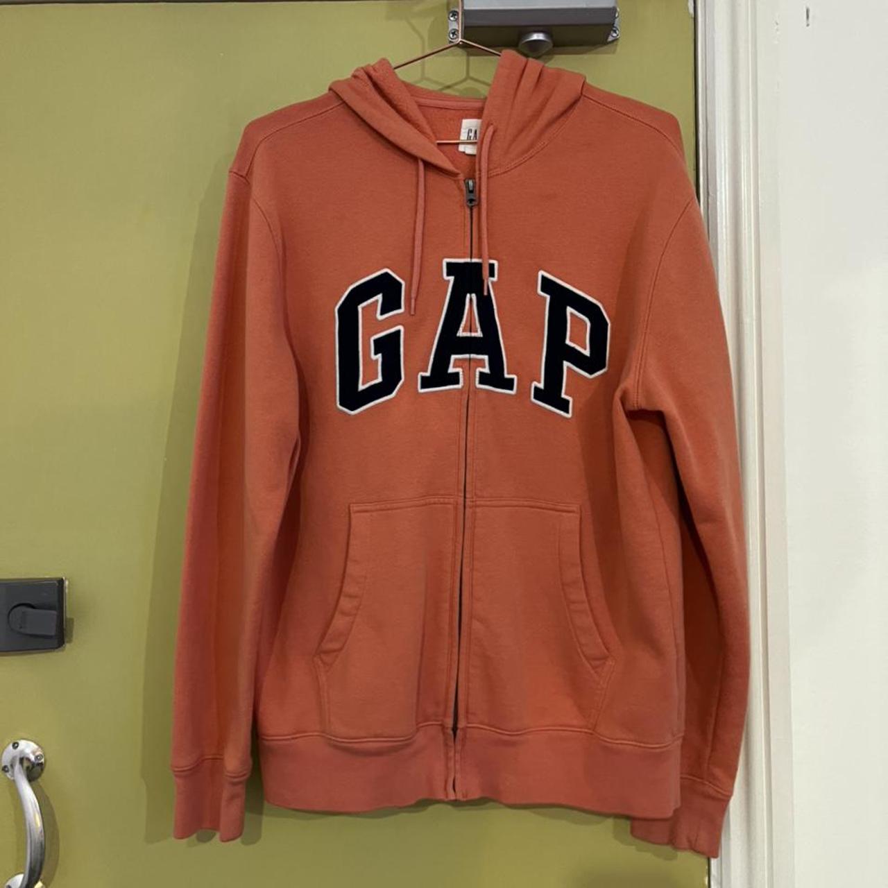 Gap Women's Orange and Pink Hoodie | Depop