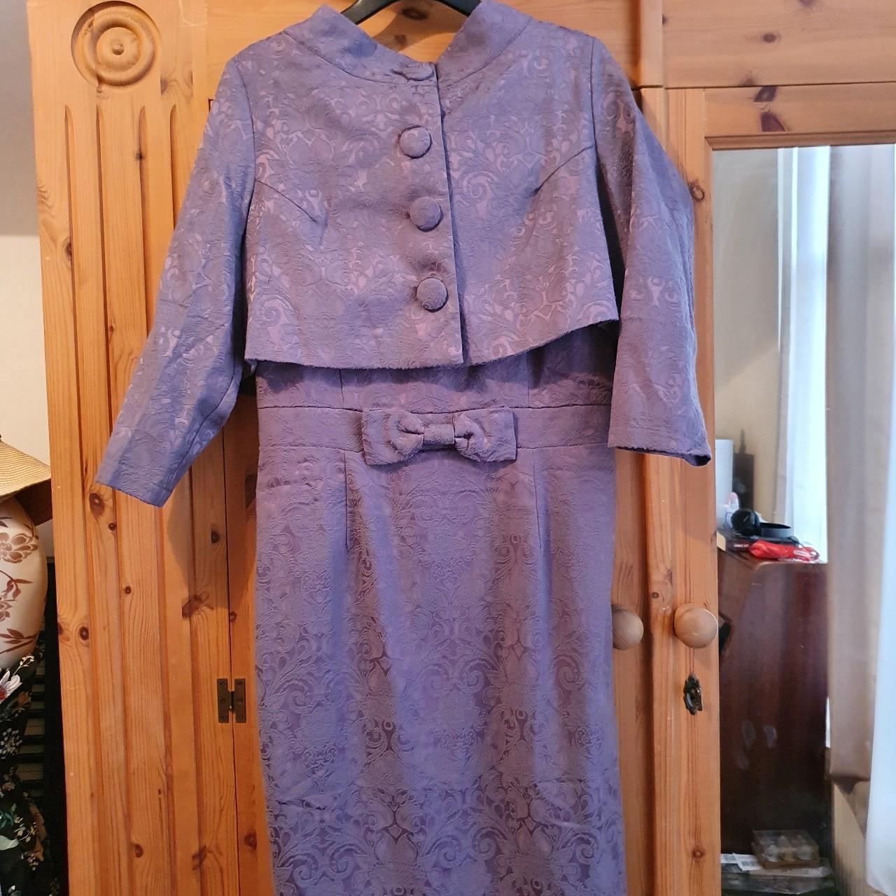 Lindy Bop 'Maybelle' amethyst jacquard dress - Main Image