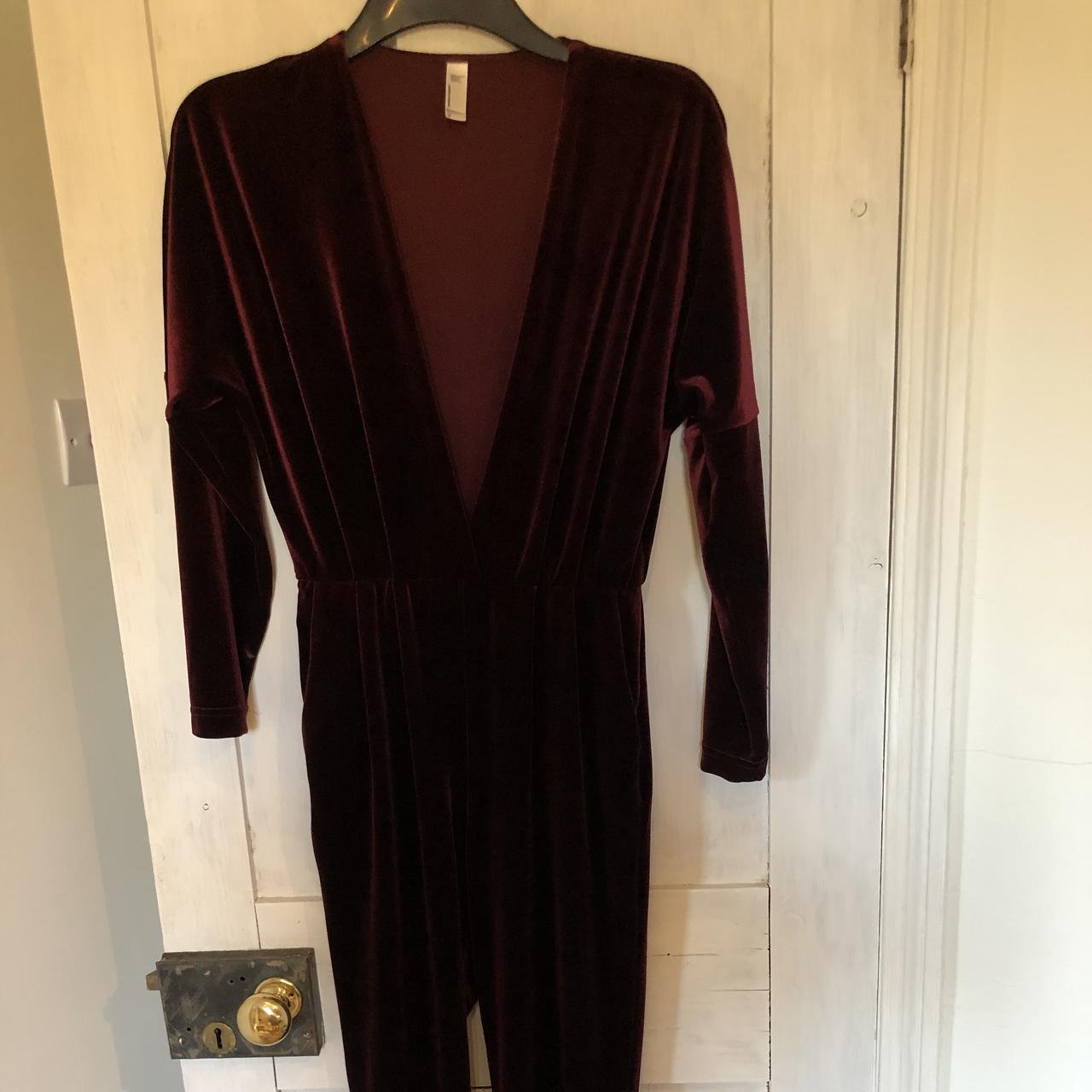 Red velvet American Apparel jumpsuit ️ Size Small,... - Depop