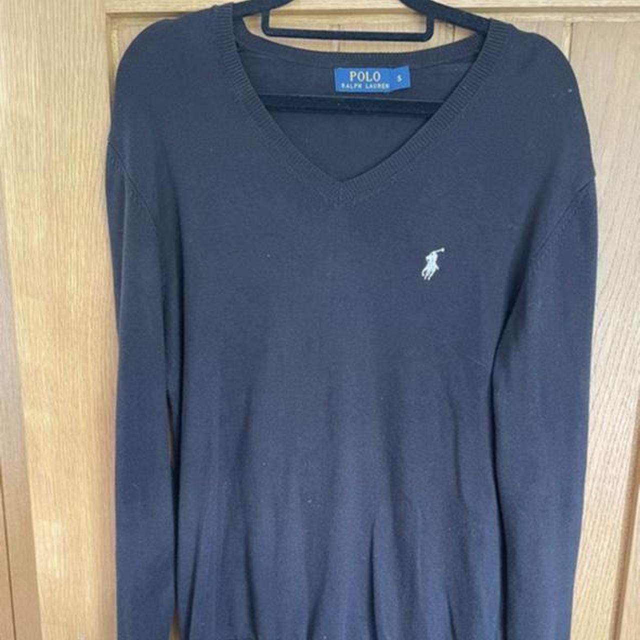 Black v neck Ralph Lauren jumper size S Knit... - Depop