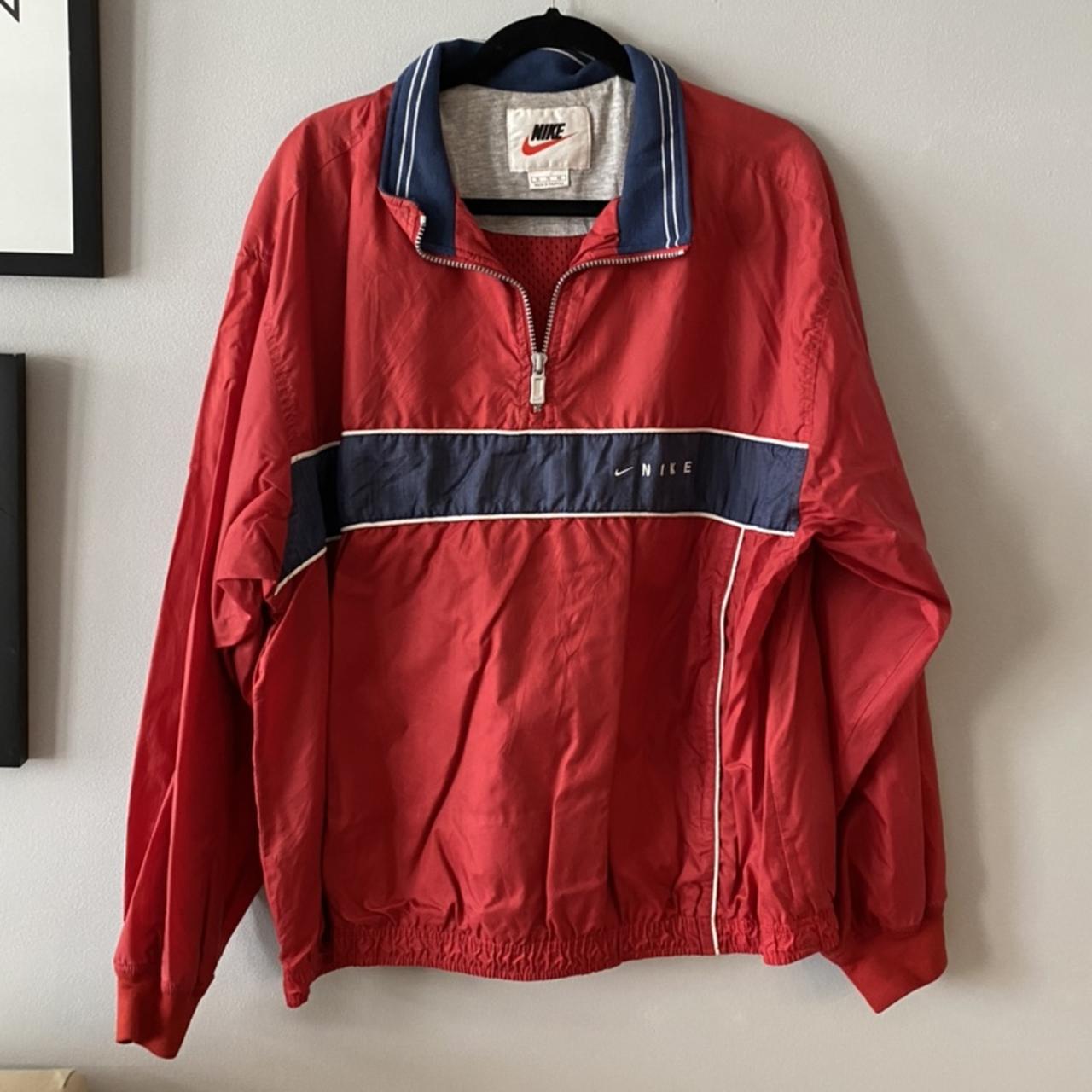 Red, White, and Blue Nike Vintage Jacket‼️ Size:... - Depop
