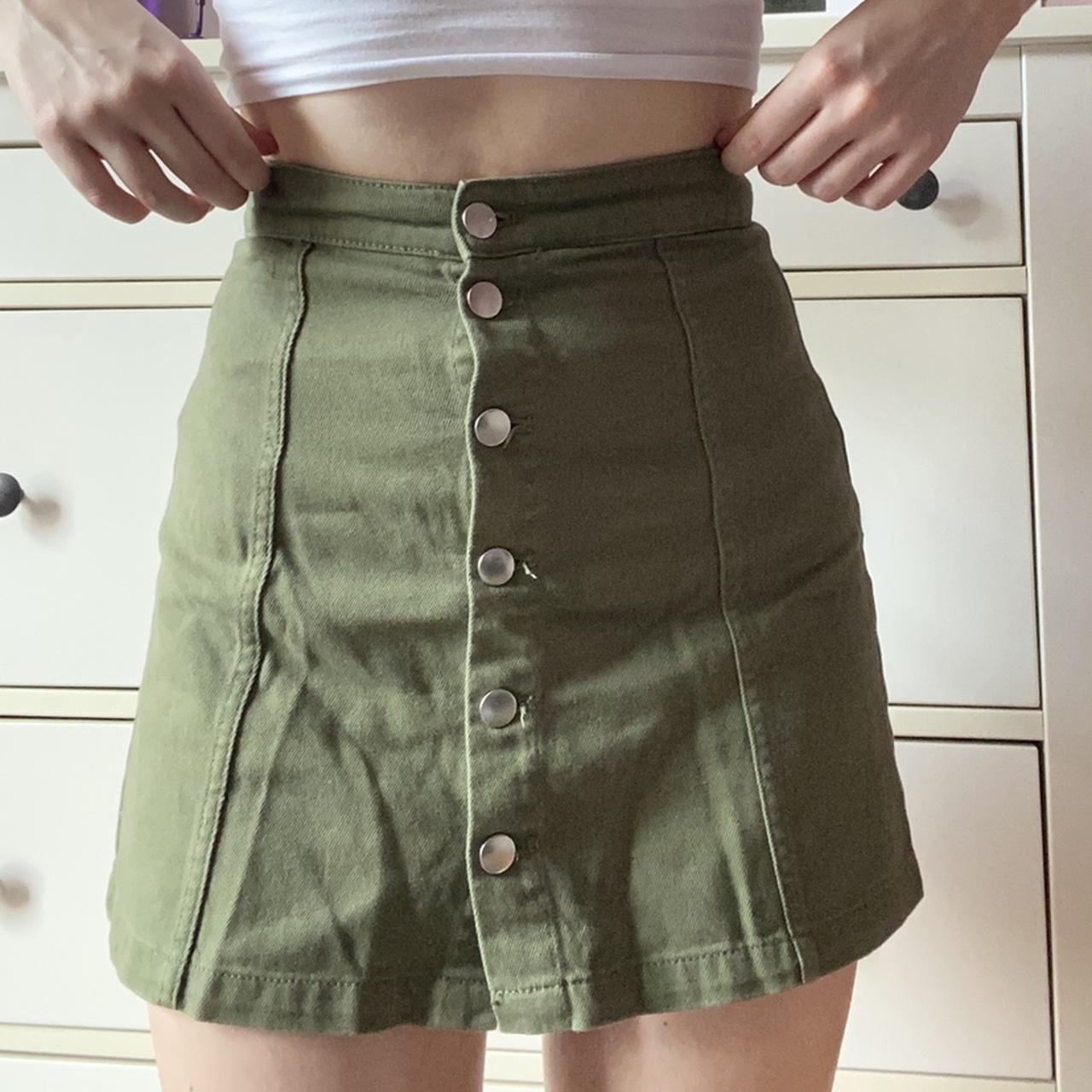 Olive green shop skirts h&m