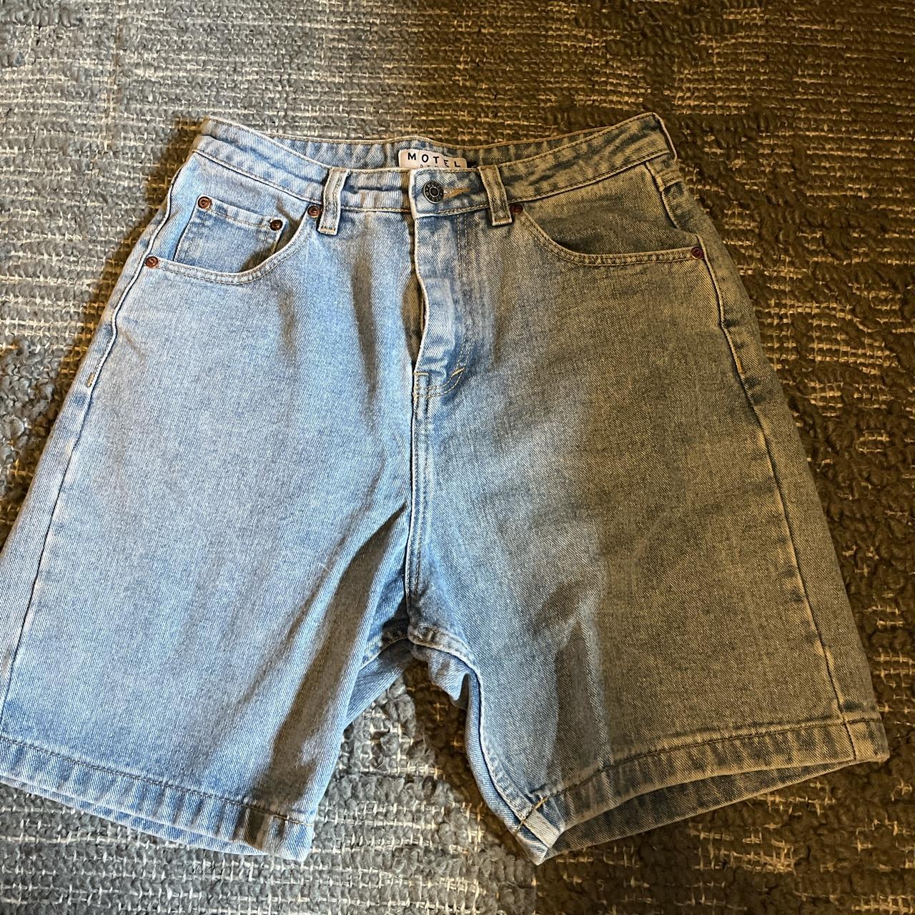 Motel dad shorts Long baggy shorts Light wash... Depop