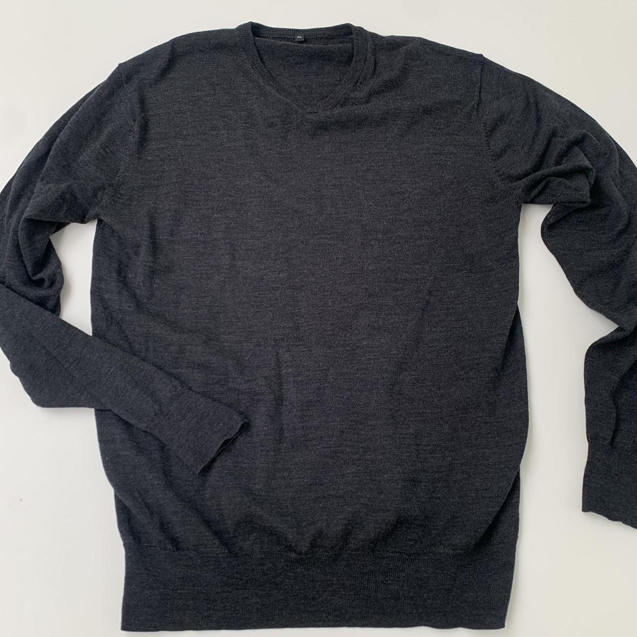 MUJI 90% wool dark grey light jumper - barely worn... - Depop