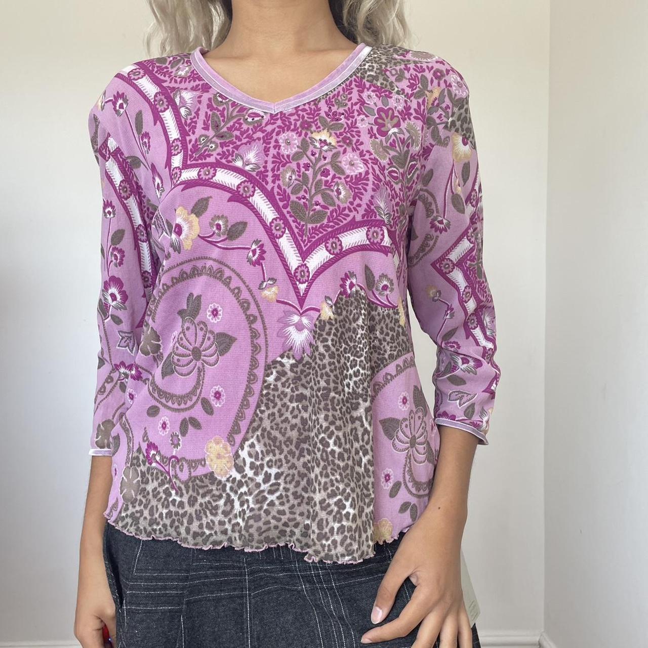 Women's Pink and Purple Blouse | Depop