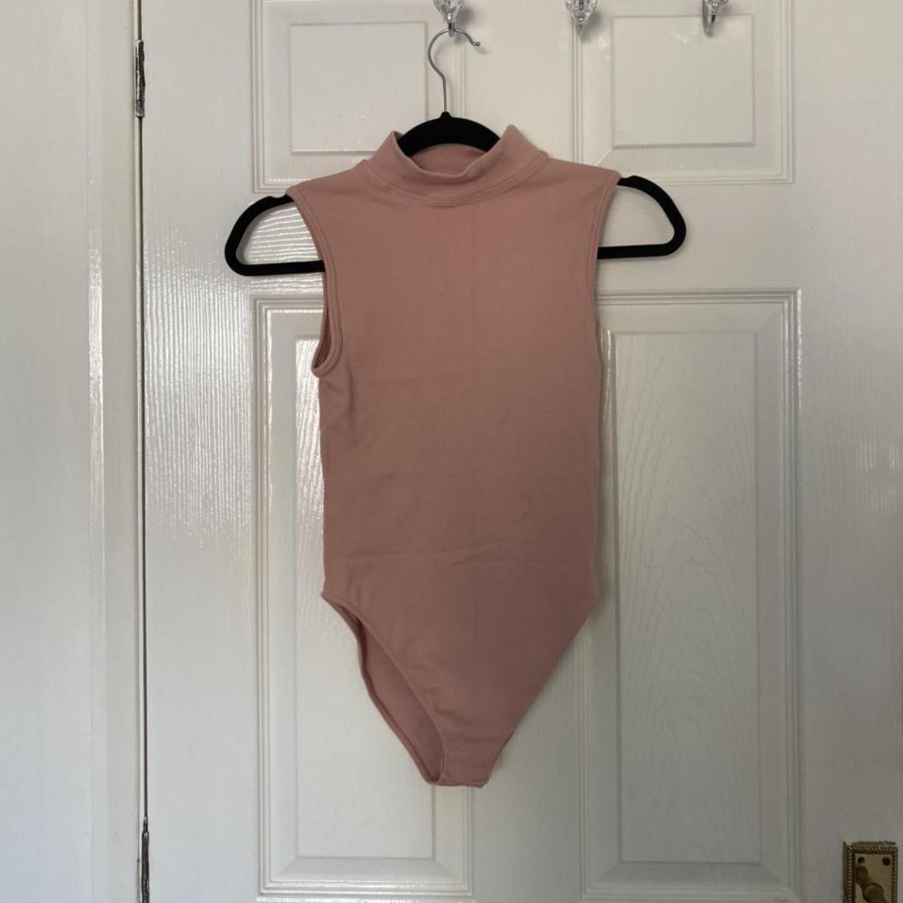 Primark pink mock neck bodysuit - Depop