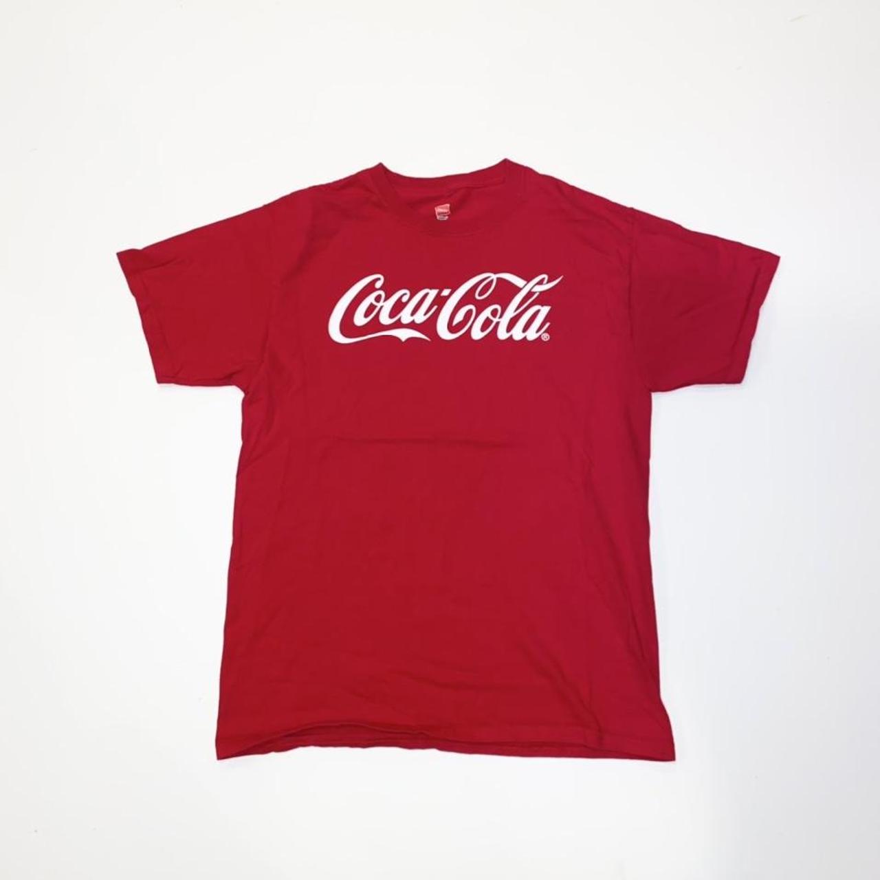 Coca-Cola Men's Red and White T-shirt | Depop