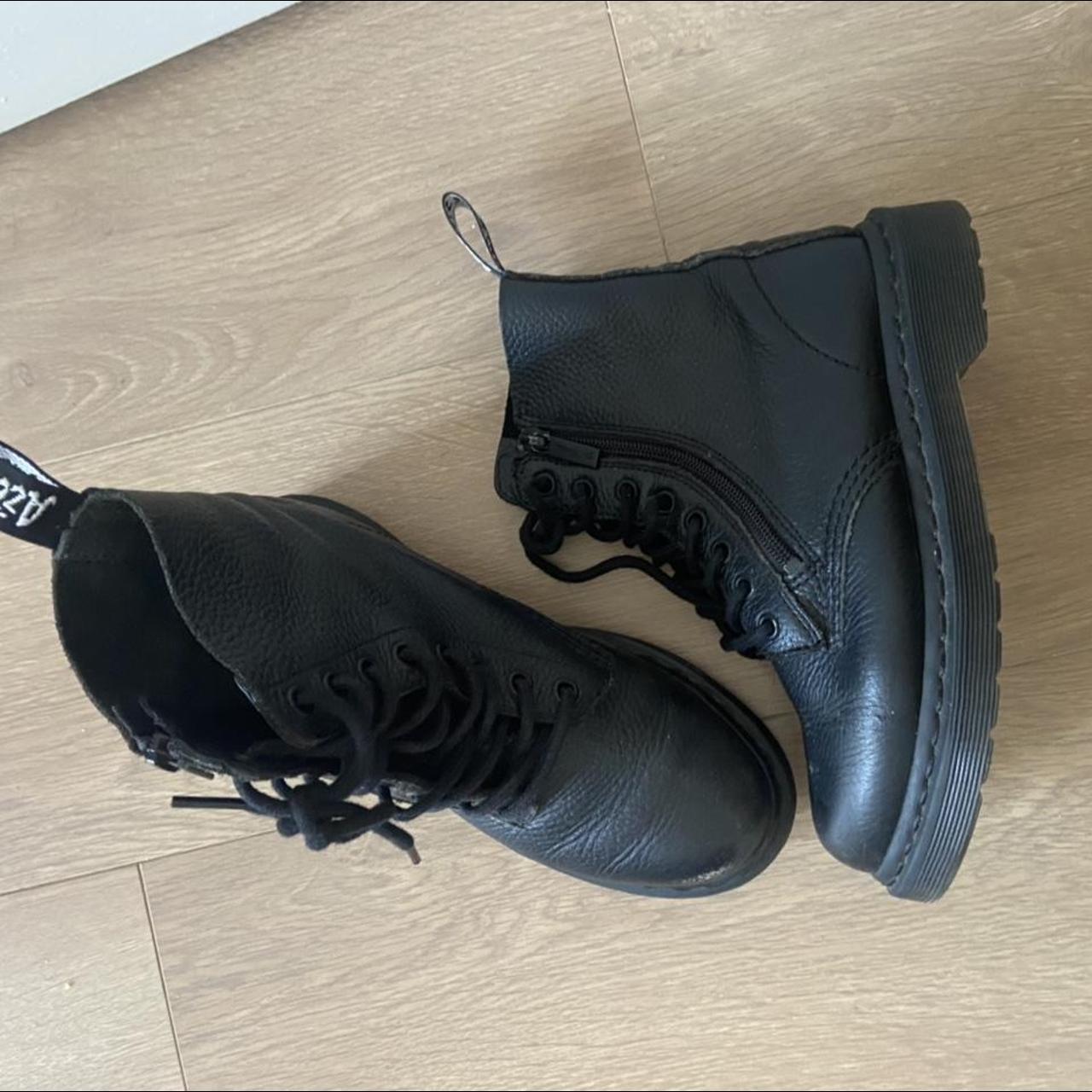 Dr marten pascal boots black with side zip size 4 - Depop