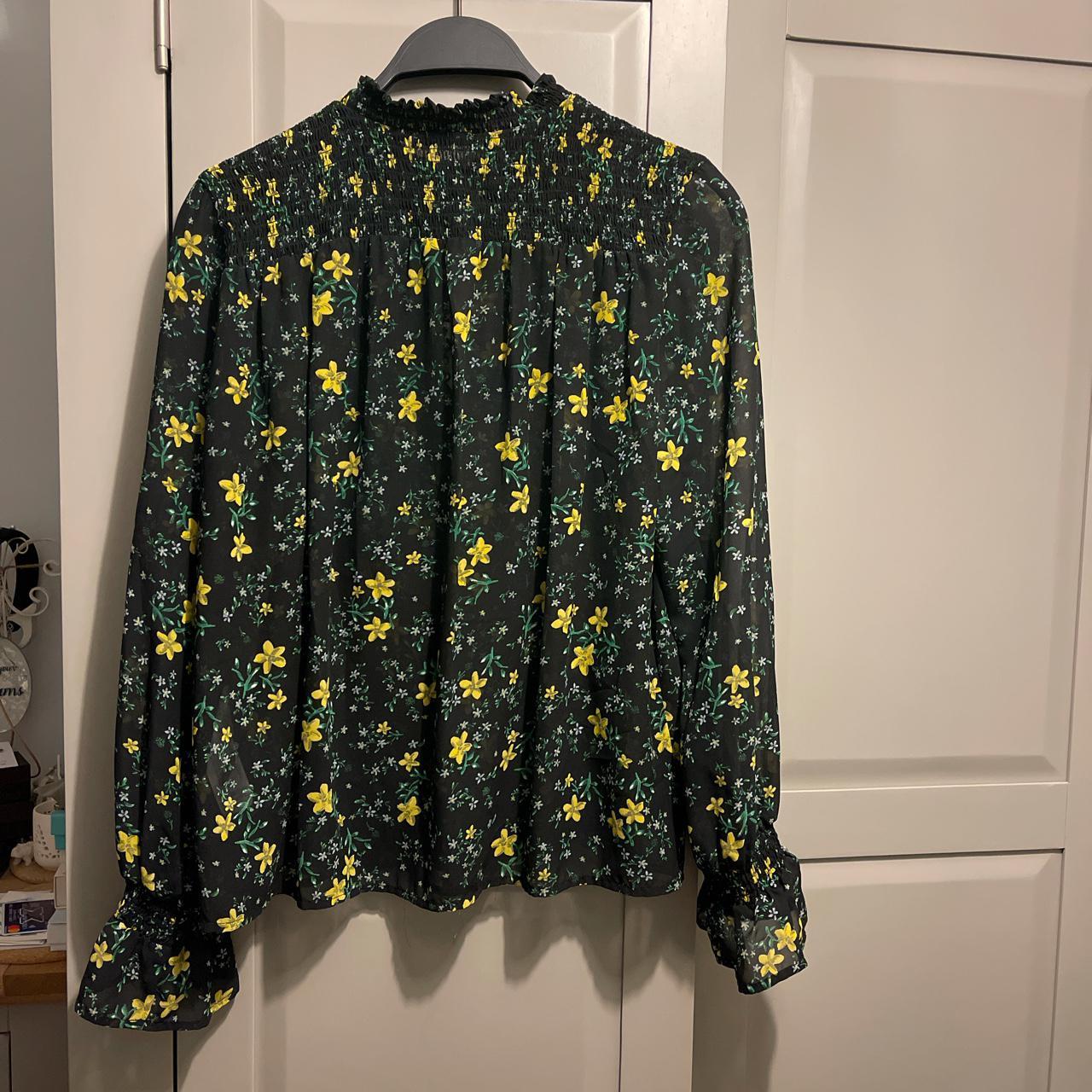 zara yellow floral blouse
