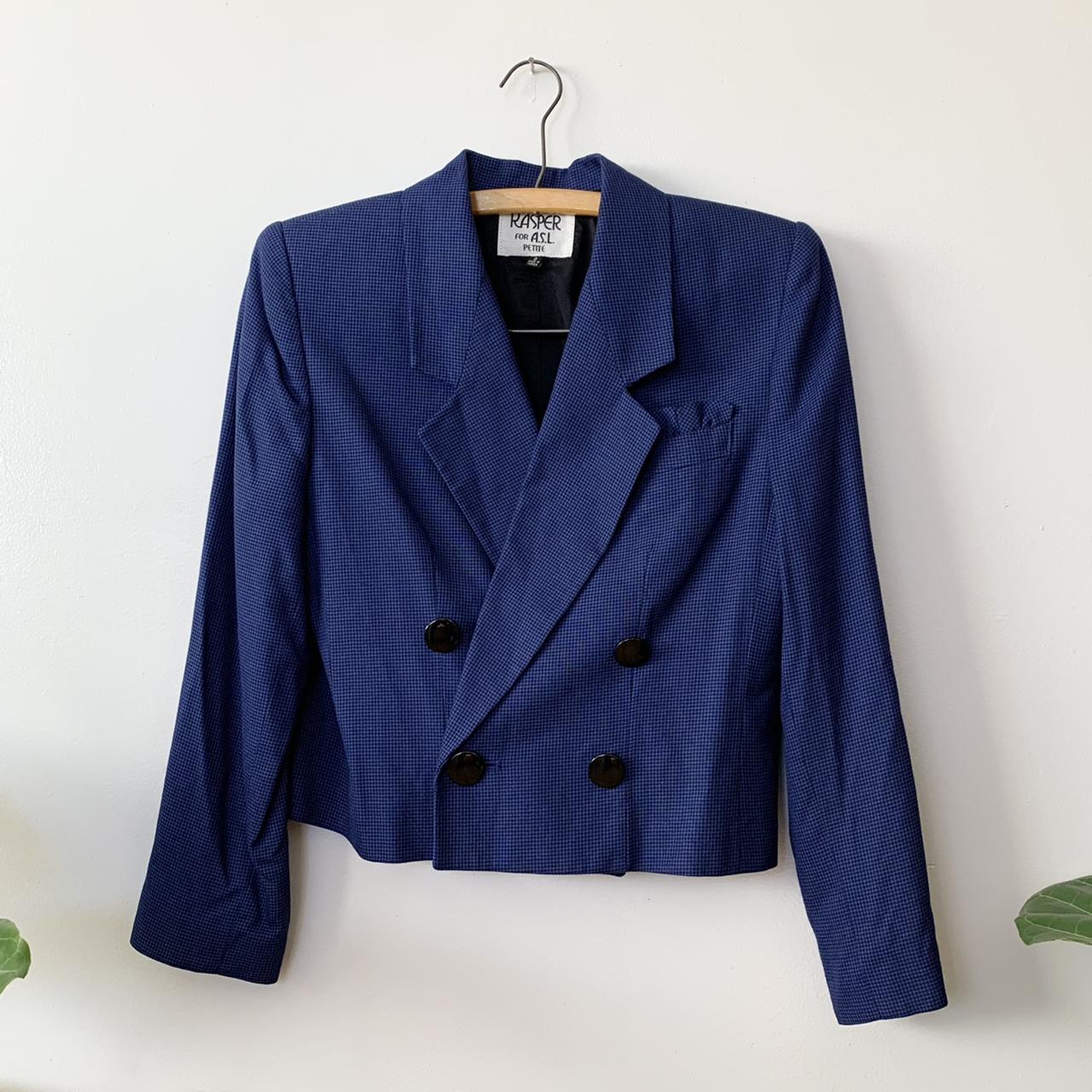 Women's Blue and Black Jacket | Depop