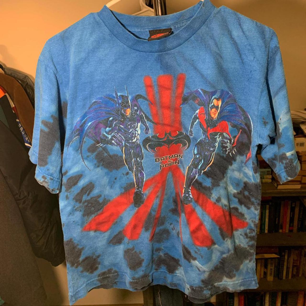 Rare vintage tie dye Batman and robin movie promo... Depop