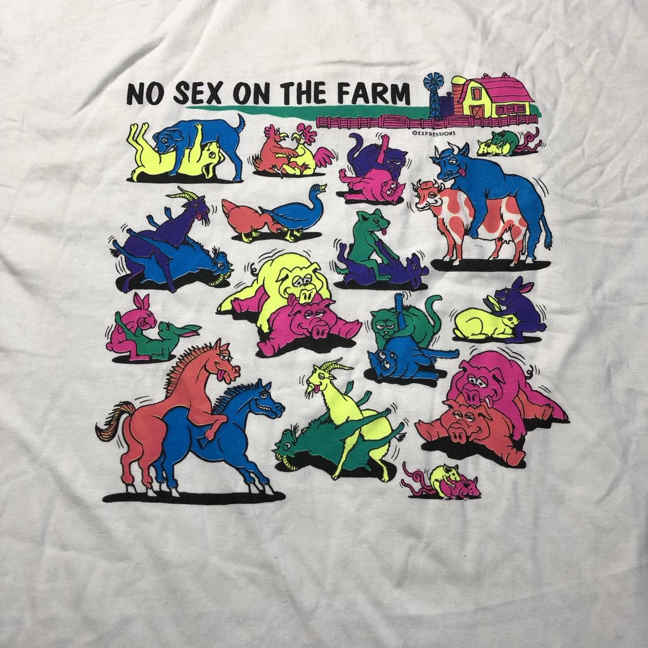 Vintage 90s No Sex On The Farm Expressions T-shirt...