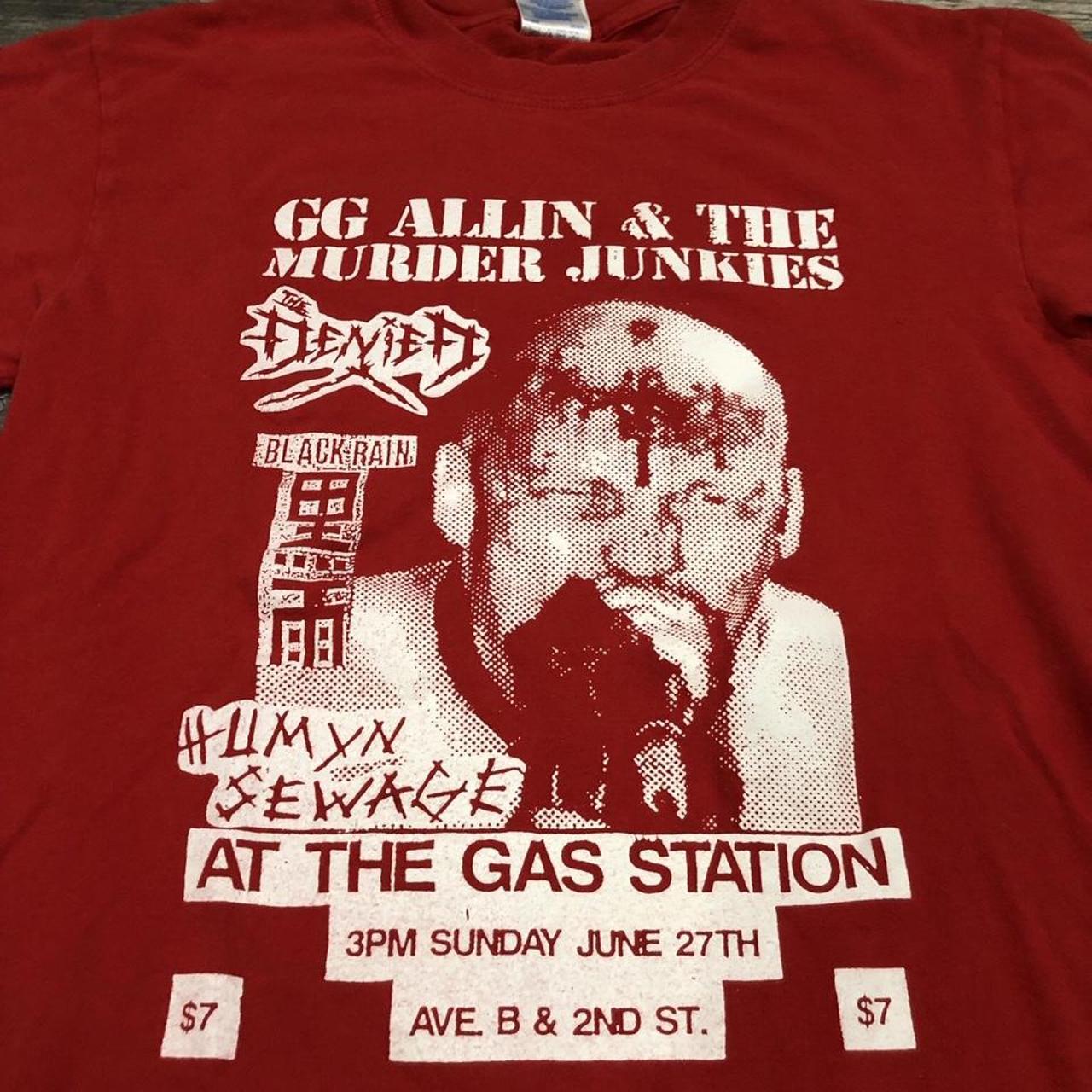 Vintage Gg Allin And The Murder Junkies Red T Shirt Depop 