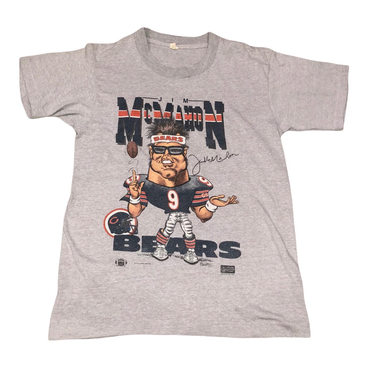 Vintage 80s Jim Mcmahon Chicago Bears T-shirt Size:... - Depop