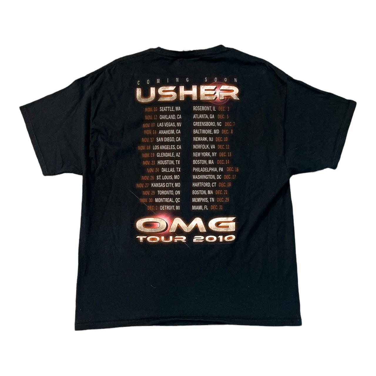 2010 Usher OMG Tour Double Sided T-shirt , Size: XL...