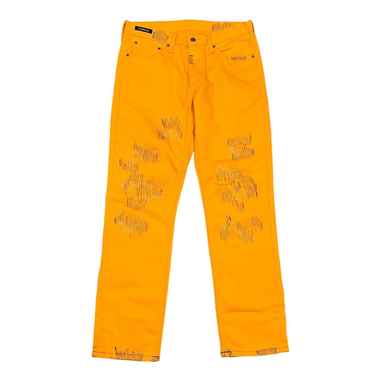 Augold x Levis Orange Embroidered Jeans