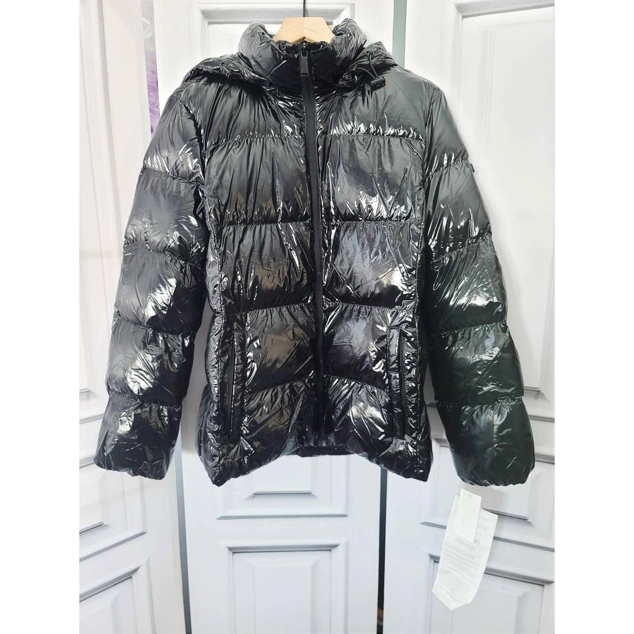 Bcbgeneration hooded hot sale metallic puffer coat