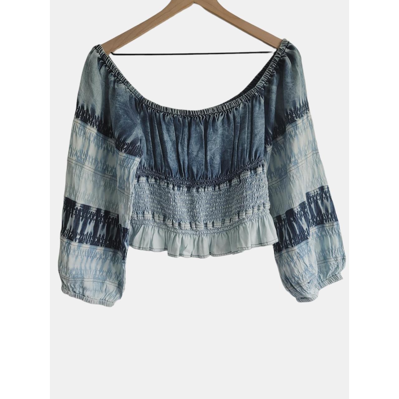 Anthropologie Women's Blue Blouse | Depop