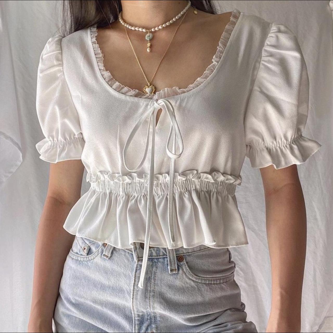 Lioness white ruffle top 🫶🏻 size small but fits s/l... - Depop