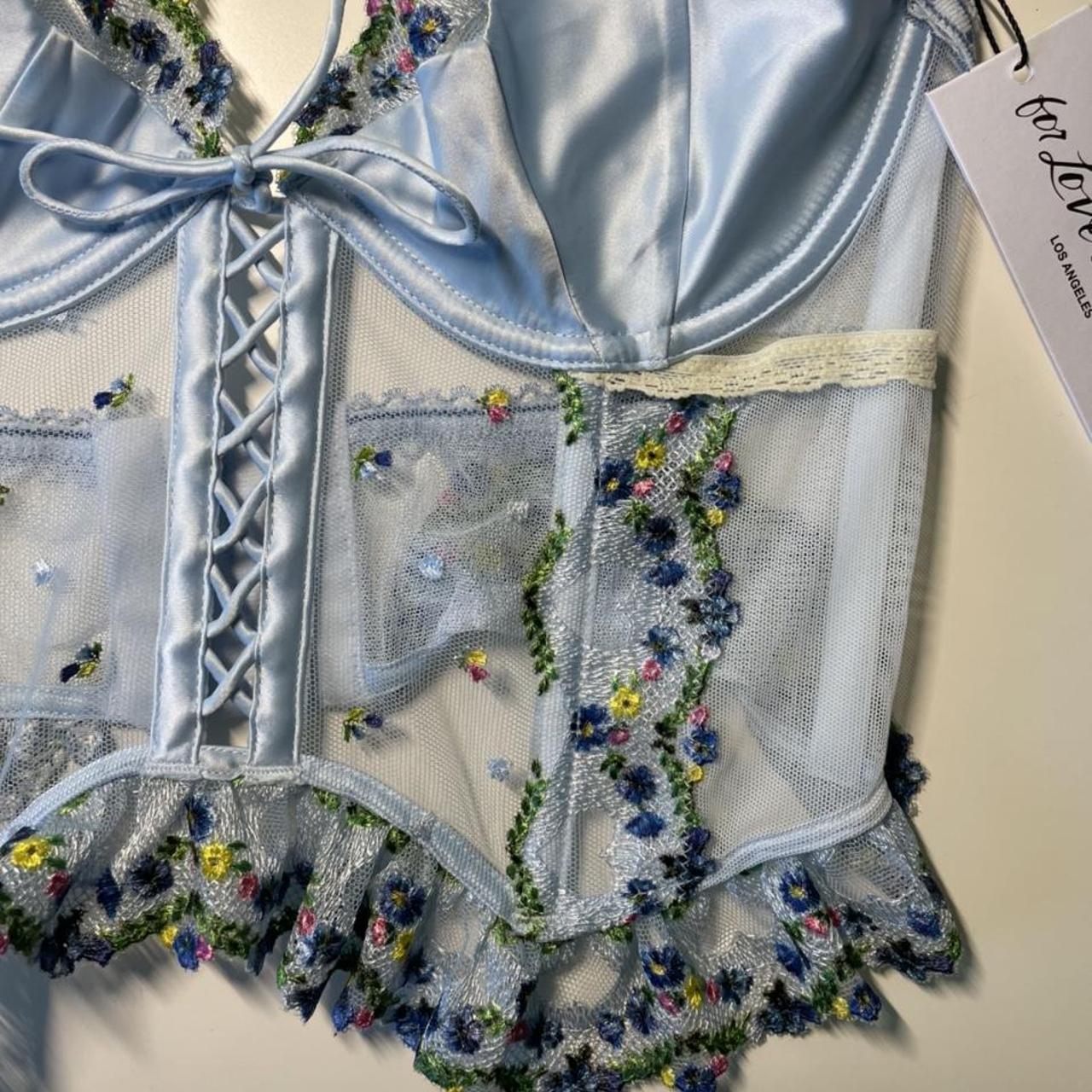 Midsummer Heart Embroidered Bustier from the... Depop