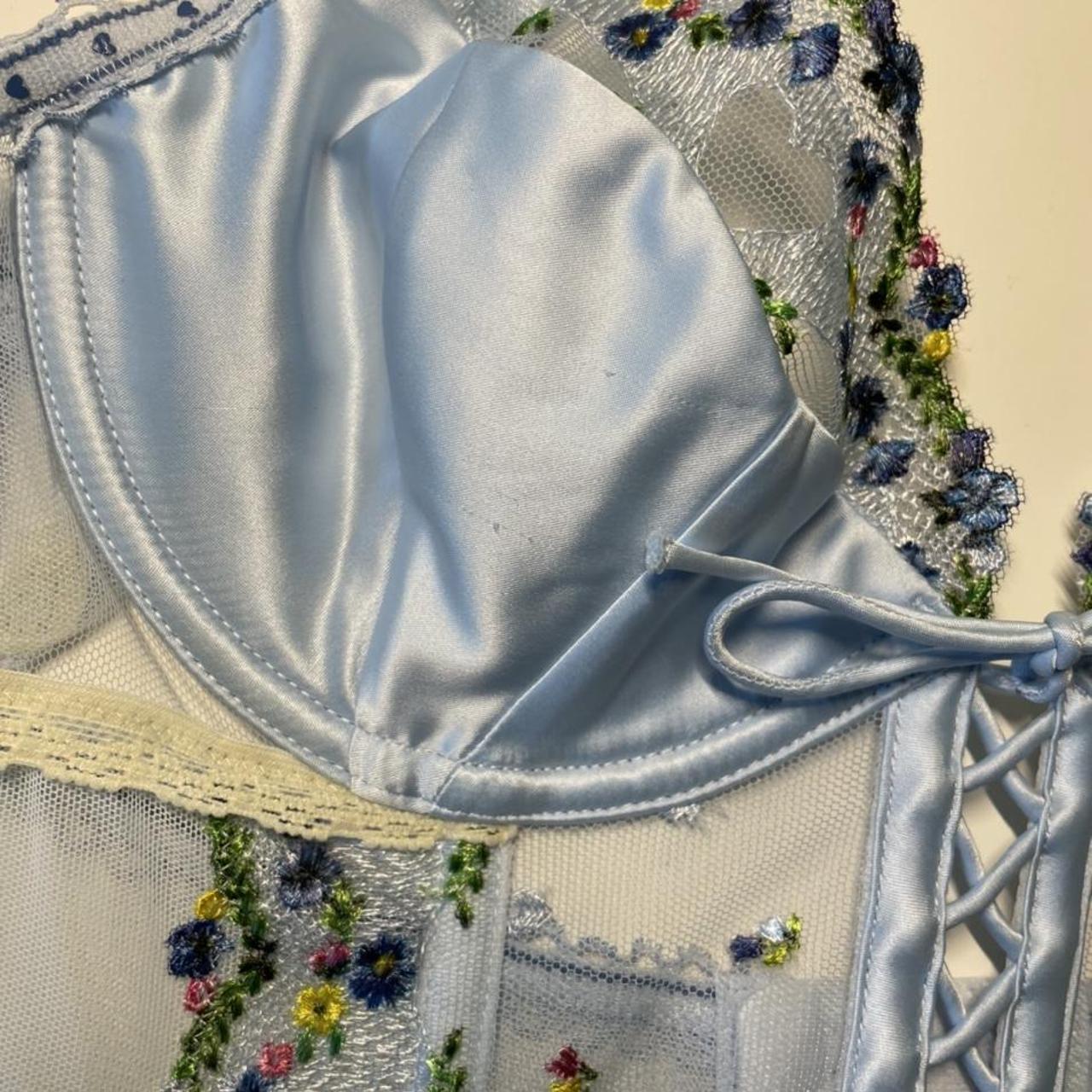 Midsummer Heart Embroidered Bustier from the... Depop