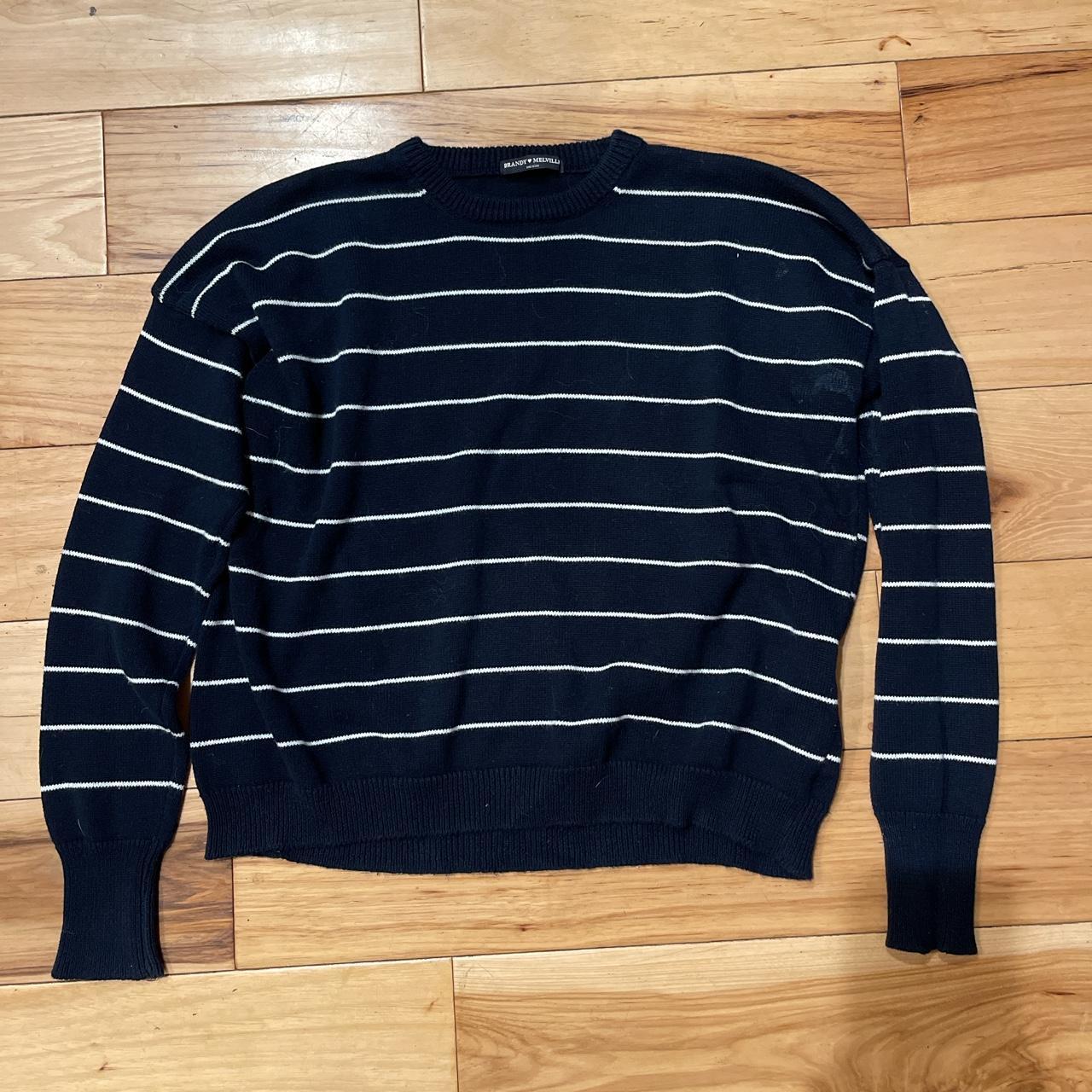 Brandy Melville striped navy sweater. One size. In... - Depop