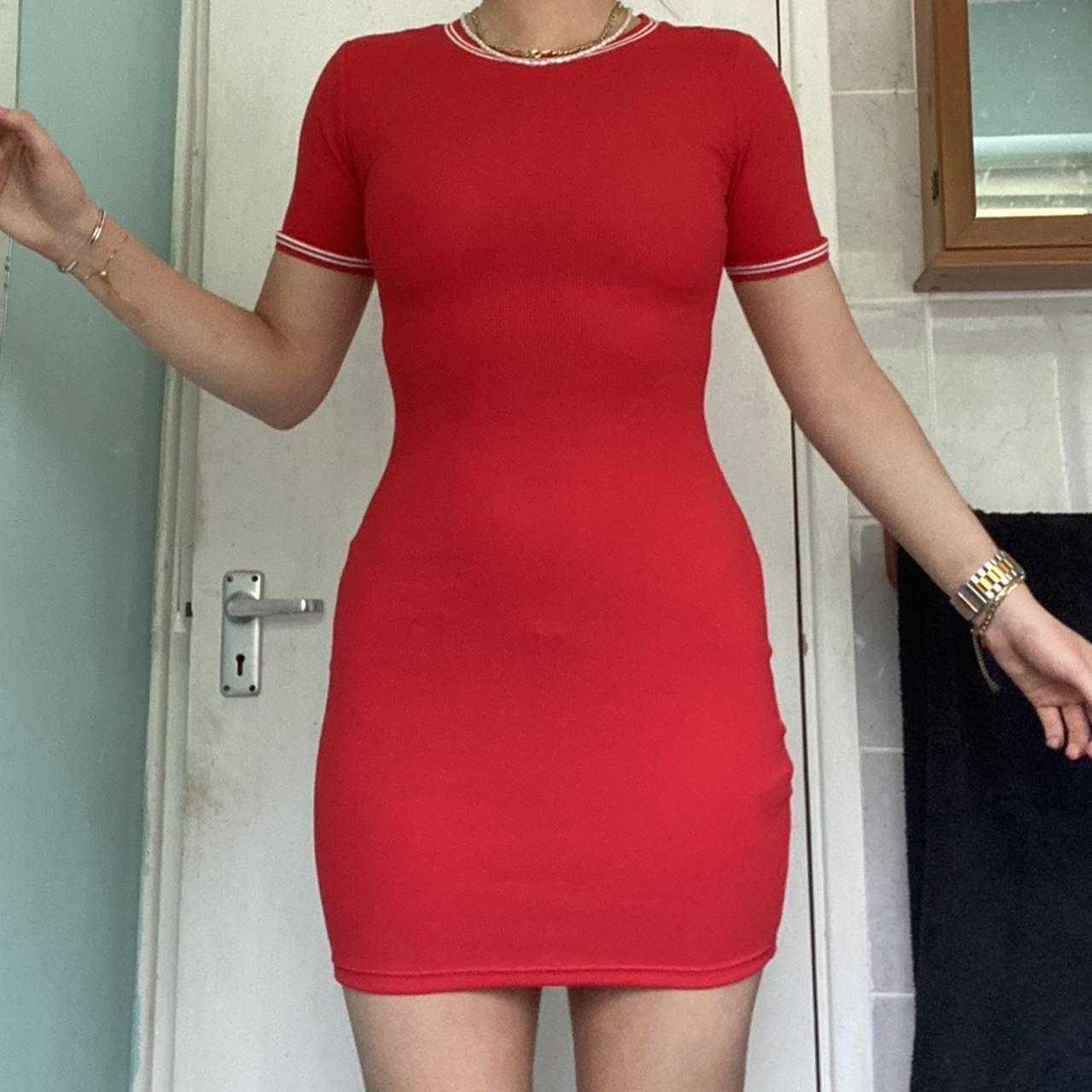 divided h&m red dress