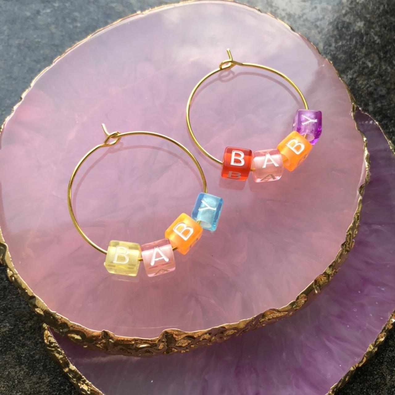 Letter Hoop Earrings -  UK