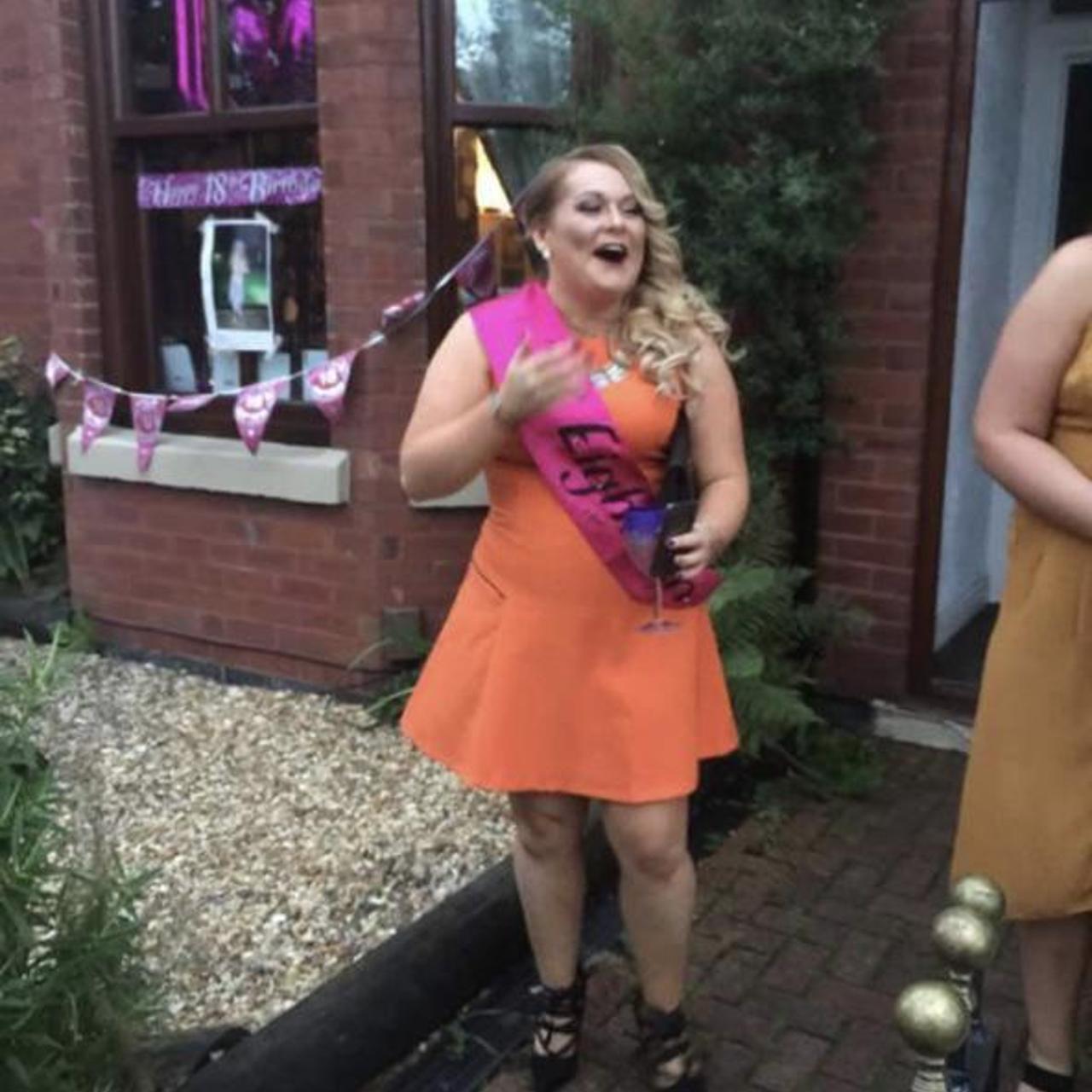 orange going out dress