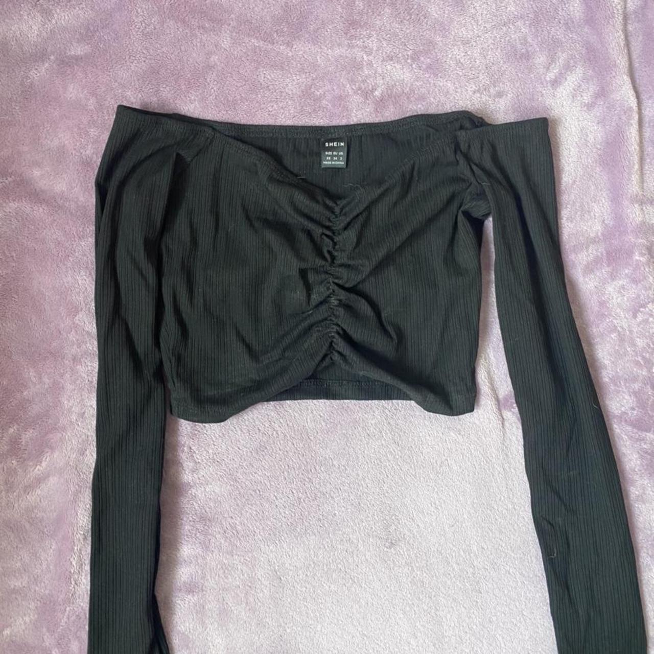 SHEIN Women's Black Crop-top | Depop