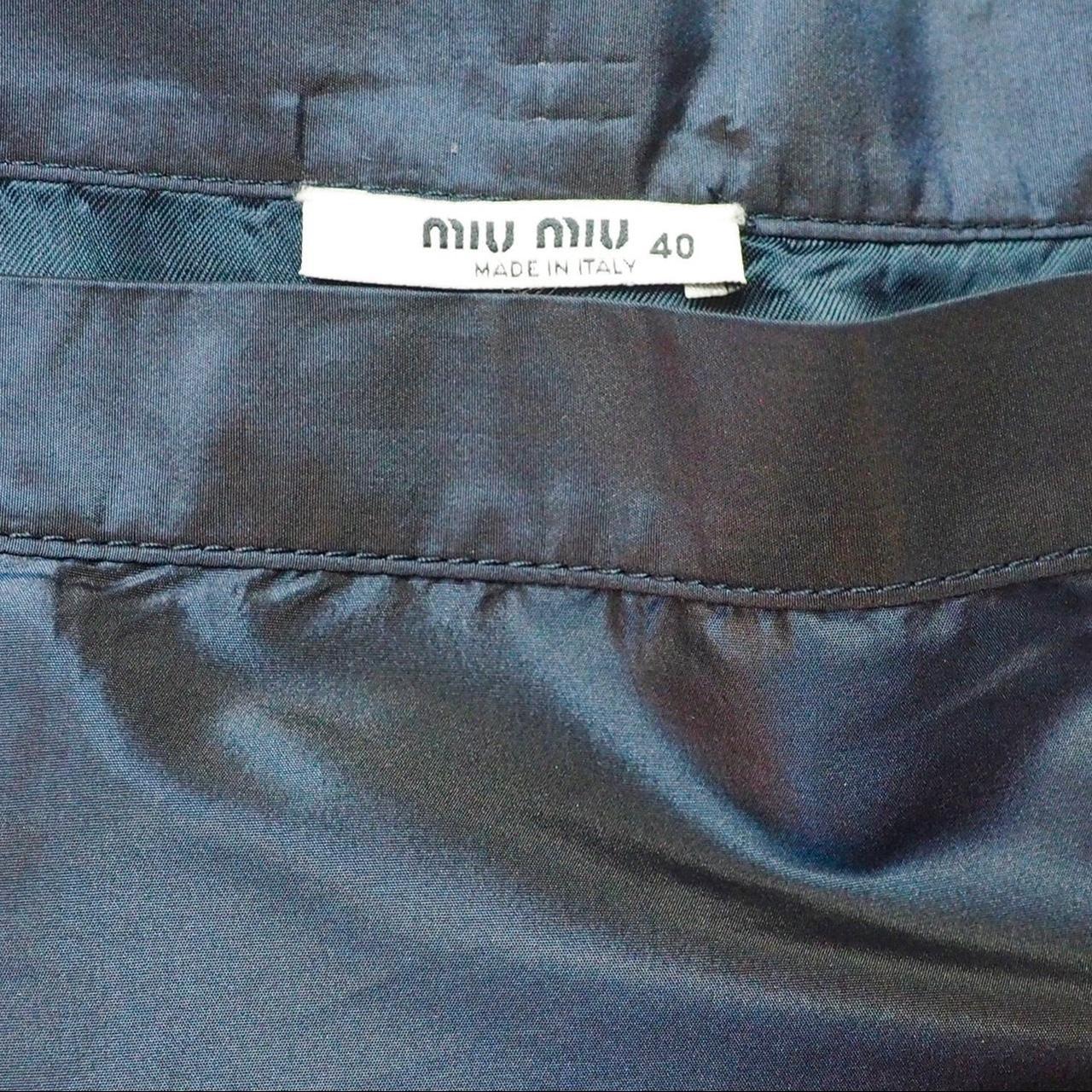 Miu Miu Women's Navy and Blue Skirt | Depop